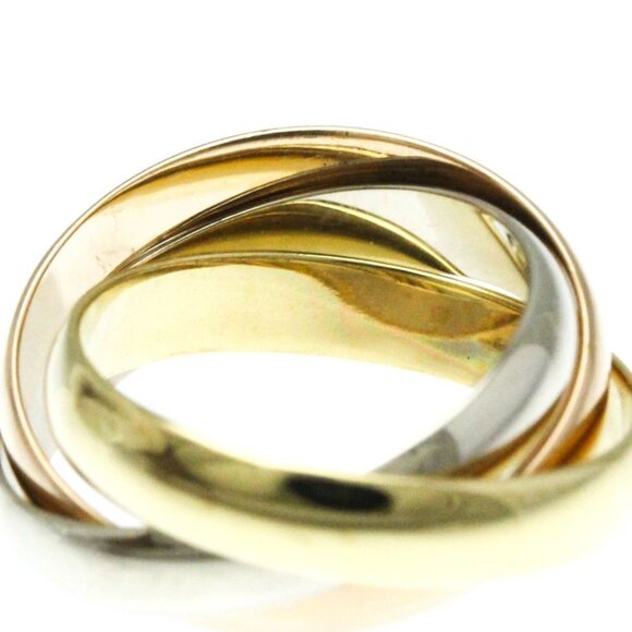 CARTIER Trinity Ring 50 K18YG 18K Yellow Gold White Gold Rose Gold Women's - Picture 6 of 8